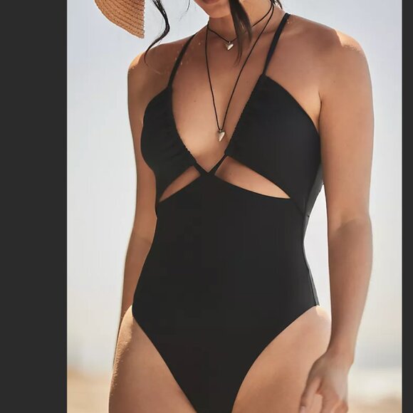 New Anthropologie Maeve Strappy Ruched One Piece Swimsuit Plus Size 1X - Picture 6 of 6